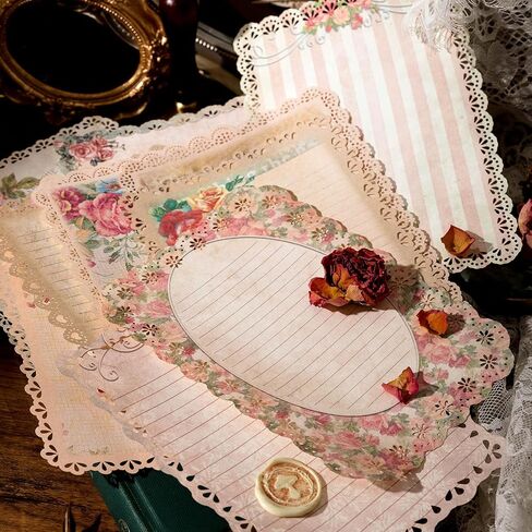 Lace Scrapbook Paper, Obujopal 10 Sheets Vintage Junk Journal Paper Supplies for Card Making Collage Retro Journal Background Notepad Writing Diy Craft Decoration, 10 Patterns, 4.9x6.9 inch (WWMY03) in Saudi Arabia