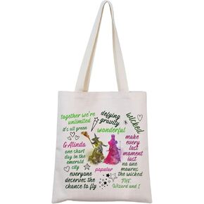 MNIGIU W-icked Tote Bag W-icked Musical Tote W-icked Musical Merch W-icked Quote W-icked Fans Gift
