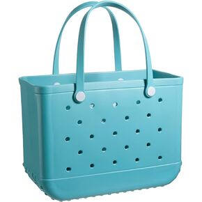 Large Water Resistant Grocery Tote and Beach Bag with Handles