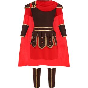 Kids Warrior Costume Boys Roman Soldier Gladiator Costume Medieval Knight Costume for Halloween Party Dress Up