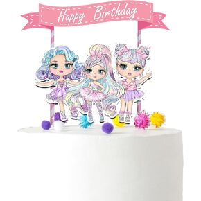 Cute Dolls Cake Topper for Girls | Dolls Birthday Party Supplies | Princess Dolls Theme Birthday Decorations