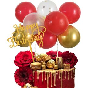 BEISHIDA 5 Inch 10pcs Balloon Cloud Cake Topper Rainbow Happy Birthday Cake Toppers Mini Balloon Cake Topper Garland with Happy Birthday Letter Decorations