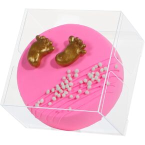 100pcs Clear Single Chocolate Covered Ore Cookies Macaron Box for Wedding Favors Baby Shower 2.17"×2.17"×1.38" Inch Party Favor Box for Candy Chocolate Donut