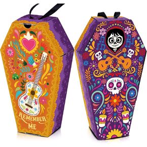 HOMEZZO 24 Pcs Day of the Dead Coffin Boxes, Colorful Mexican Coffin Paper Candy Treat Gift Boxes for Day of the Dead Party Decorations Mexican Fiesta Supplies