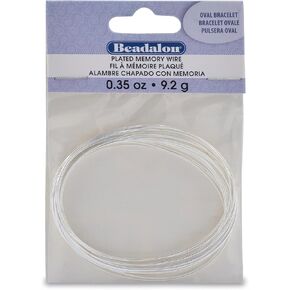 Memory Wire Oval Bracelet .62mm .35oz-Silver-Plated - 23 Coils