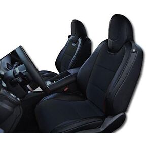 Iggee 2010-2015 Chevy Camaro Black/Red Artificial Leather Custom fit Front seat Cover