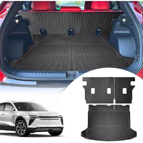 بطانات البضائع مسند الظهر حصيرة لملحقات Chevy Blazer EV 2024 (ليس لإصدار الوقود) مع خطاف وحلقة خلفي لصندوق السيارة الخلفي وغطاء خلفي للمقعد الخلفي واقٍ لجميع الأحوال الجوية وبطانة للكلاب مقسمة ومضادة للانزلاق in Kuwait