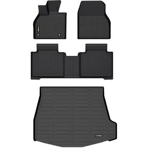 All Weather Car Floor Mats & Cargo Liner Set for Subaru Solterra 2023 2024 2025/ bZ4X 2023 2024 Custom Fit Accessories - Black