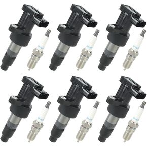 AUTOKAY Ignition Coil & Iridium Spark Plug for Jaguar S-Type X-Type 2003-2008 3.0L UF435