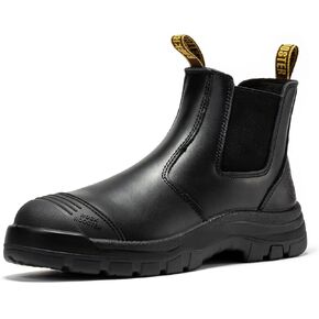 ROCKROOSTER Work Boots for Men, 6" Soft Toe, Slip On Safety Oiled Leather Shoes, Static Dissipative, Breathable, Quick Dry AK227NT AK222NT