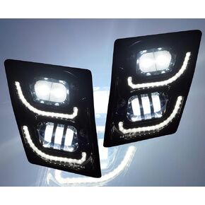 QSC Truck Parts Full LED Performance Fog Light Lamp Left Right Pair Compatible with Volvo Vn Vnl Truck 03-17