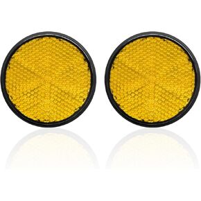 2 PCS Motorcycle Reflectors, M6 x 1.0 Screw Mounted Plastic Safety Warning Reflector, Universal Rear Safety Reflectors for Scooters Bicycles, Motorcycle Accessories (Round, Red)