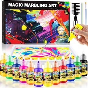 Arts & Crafts For Kids Ages 8-12, Water Marbling Paint Kit, Kids Christmas Gifts, Toys For Girls Boys 4 5 6 7 8 9 10 11 12 Year Old in Kuwait