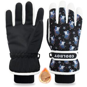 Kids Waterproof & Windproof Winter Ski Gloves Cartoon Warm Snow for Boys Girls