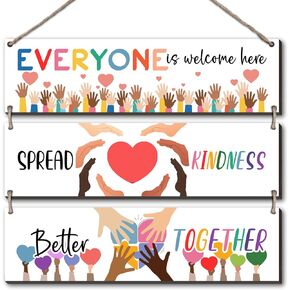 3 pieces Classroom Diversity Signs for Classroom - Positive Affirmations Wall Decor for Kids - Motivational Sign & Motivational Wall Art Office Decor for Boy & Girl