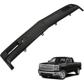 Front Bumper Filler Panel Black with Deputy Decorate Plate Without Tow Hooks Hole Replacement for 2014 2015 Silverado 1500