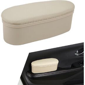 1 PC Car Armrest Booster Cushion, Door Elbow Support Rest Pillow, Adjustable Car Console Storage Organizer, Universal for Most Cars (Black)