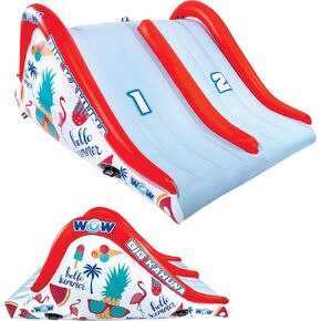 WOW Sports - Big Kauna Inflatable 2 Person Pool Waterslide - Perfect for Inground Pool - Fun Backyard Game for Kids & Adults - W/Water Sprinkler