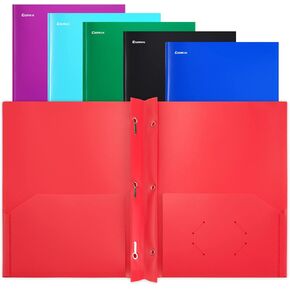مجلدات جيب بلاستيكية من كوميكس مع 3 فتحات مثقوبة، 12 حزمة، مجلدات مجلدة مع جيبين، تحمل ورق بحجم الحروف للمدرسة والمكتب (6 ألوان متنوعة) in Kuwait