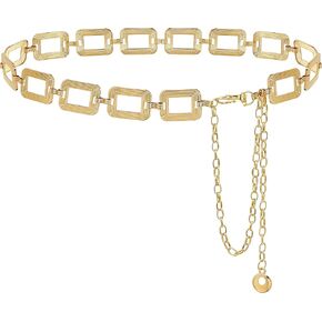 Glamorstar Chain Belt for Women Square Chunky Waist Chain Belts for Dresses