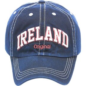 Robin Ruth Dark Blue Baseball Cap with Beige/Red Ireland Text, with Adjustable Strap