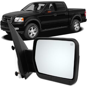 OCPTY Rearview Mirror,Black Housing Passenger Side Towing Mirror For 2004-2014 For F-150 With Reflector Power Heated