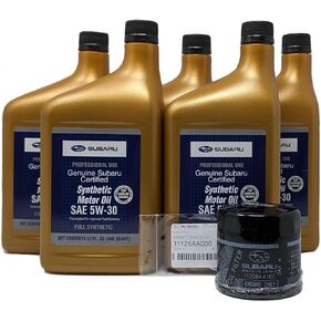 Subaru Genuine SOA427V1410 Oil Change Kit Filter & Gasket & 5 Qts Synthetic 5W30 Turbo WRX STI +