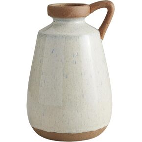 47th & Main Ceramic Decorative Kettle Vase, 7.5" Tall, Cream/Earth Tone