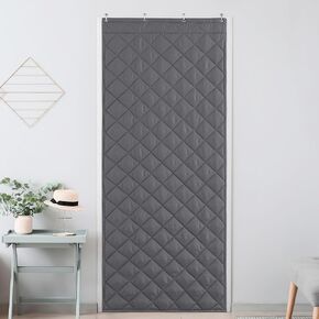 Door Curtains for Door Window, Doorway Windproof Waterproof Entry Door Coverings Room Divide Noise Reduce Blanket Sound Absorption Curtain for Bedroom, W32 x L82 inch, Grey, 1 Panel