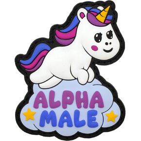 Alpha Male Unicorn PVC Morale Patch - Funny Patch, Tactical Morale Patch - Anime Patch, Military Patches - Perfect for Your Tactical Military Army Gear, Backpack, Cap, Vest, Bag or Dog Harness
