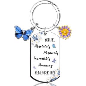 Inspirational Gifts for Women Inspirational Keychain Gifts for Best Friend Teen Girl Her Encouragement Birthday Gifts for Women Flower Accessories Christmas Stocking Stuffers Gift Ideas for Women