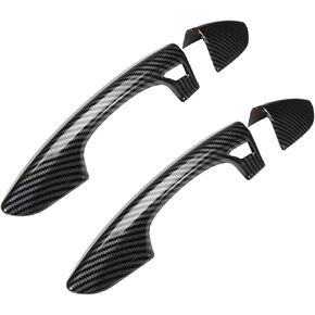Exterior Door Handle Cover Front Driver and Passenger Side Carbon Fiber Print 2Pcs for Mustang 2015 2016 2017 2018 2019 2020 2021 2022