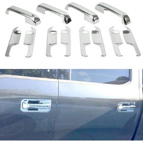 Chrome Door Handles Bowl Protecter Cover Trim for 2015 2016 2017 2018 2019 Ford F150 Accessories Chrome Protecter Caps 12pcs 4 Door W/O Smart Keyless