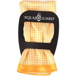 Yellow/White Houndstooth Pocket Square & Pocket Square Holder, Large