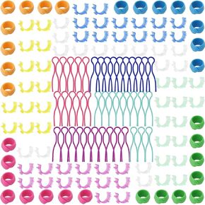 SHRJ 142pcs Bobbin Thread Buddies Set, Sewing Thread Organizing Clips, Bobbin Holders Clips, Thread Spools Savers Huggers for Embroidery Quilting Sewing Accessory Thread Spool Organizing