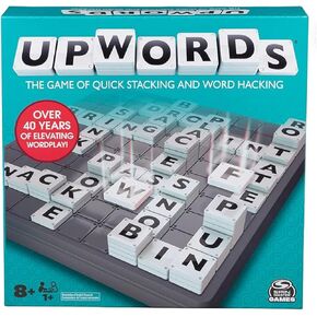 Upwords, Fun and Challenging Family Word Game with Stackable Letter Tiles, for Ages 8 and up