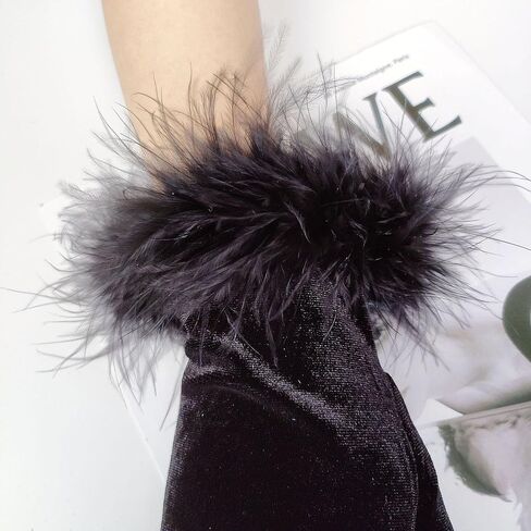 Huralona Short Velvet Party Gloves 1920 Flapper Opera Party Evening Gloves in Saudi Arabia