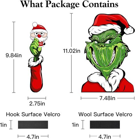 Christmas Grinch Rear Wiper Sticker, Reusable Rear Windshield Wiper Decal Waving Wiper Window Sticker Exterior Decoration Accessories for Car SUV Rear Wiper Blade (Grinch) in Kuwait