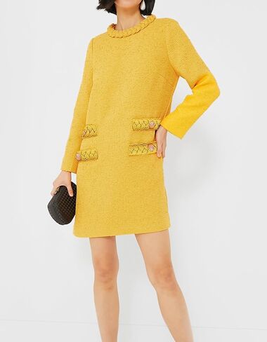 LifeShe Women's Long Sleeve Tweed Mini Dress Business Work Short Dress Elegant Cute Party Dresses in Saudi Arabia