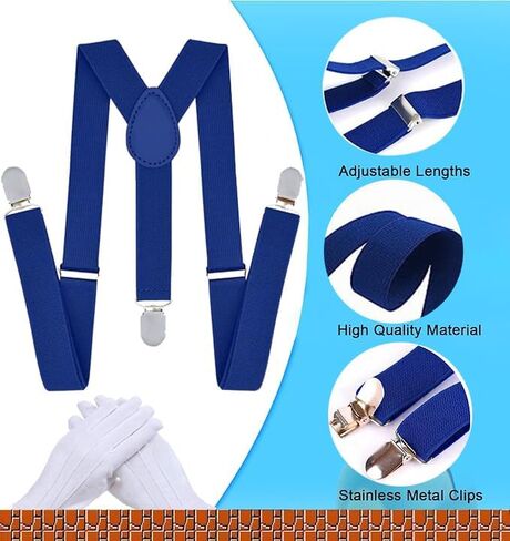 Novelty Mari and Luigi Costume for Adult,Women and Men - Complete Halloween & Cosplay Accessory Set with Hat, Mustache, Gloves, Buttons, and Suspenders, Standard, Red in Saudi Arabia