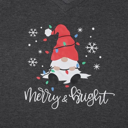 Plus Size Christmas Shirt Women Gnomes Plaid Splicing Raglan T-Shirt Xmas Holiday Casual Long Sleeve Tee in Saudi Arabia