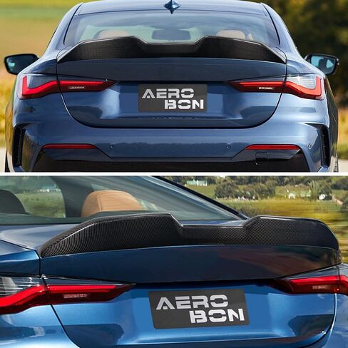 AeroBon Real Carbon Fiber Trunk Spoiler Compatible with 2021-2024 BMW 4 Series G22 Coupe and M4 G82 Coupe Spoiler (H Style) in Kuwait