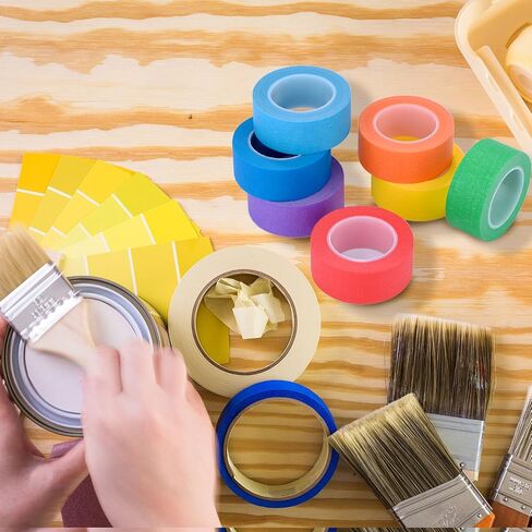 Colored Masking Tape 1 Inch* 7rolls 298Feet painters tape Colorful Craft Tape Christmas Gifts Color Painters Tape Colorful Marking Tape Rainbow Labeling Tapes for Crafts Moving Classroom,7 Colors in Saudi Arabia