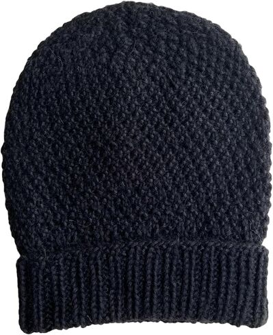 Beanie Hat for Men Women Warm Winter Hats 100% Baby Alpaca Rice Stitch Knit Cuffed Beanie Cap Unisex in Saudi Arabia