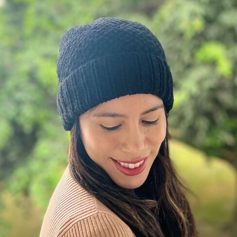 Beanie Hat for Men Women Warm Winter Hats 100% Baby Alpaca Rice Stitch Knit Cuffed Beanie Cap Unisex in Saudi Arabia