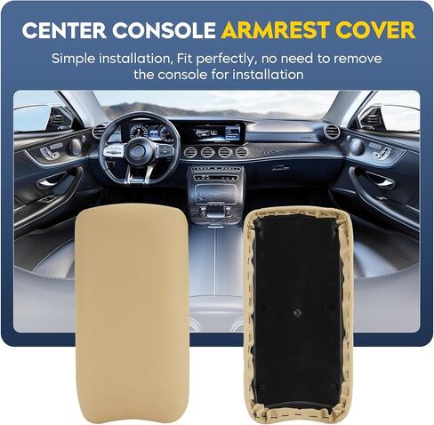 غطاء غطاء مسند ذراع وحدة التحكم المركزية باللون البيج متوافق مع Honda Civic 2006 2007 2008 2009 2010 2011 in Kuwait