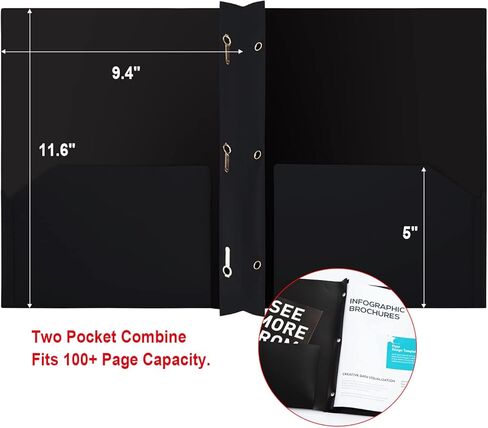 مجلدات جيب بلاستيكية من كوميكس مع 3 فتحات مثقوبة، 12 حزمة، مجلدات مجلدة مع جيبين، تحمل ورق بحجم الحروف للمدرسة والمكتب (6 ألوان متنوعة) in Kuwait