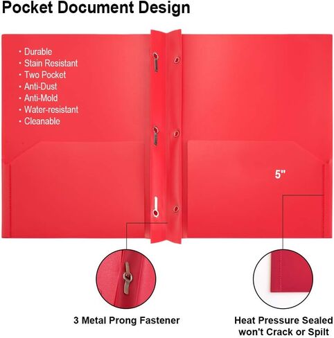 مجلدات جيب بلاستيكية من كوميكس مع 3 فتحات مثقوبة، 12 حزمة، مجلدات مجلدة مع جيبين، تحمل ورق بحجم الحروف للمدرسة والمكتب (6 ألوان متنوعة) in Kuwait