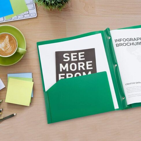 مجلدات جيب بلاستيكية من كوميكس مع 3 فتحات مثقوبة، 12 حزمة، مجلدات مجلدة مع جيبين، تحمل ورق بحجم الحروف للمدرسة والمكتب (6 ألوان متنوعة) in Kuwait