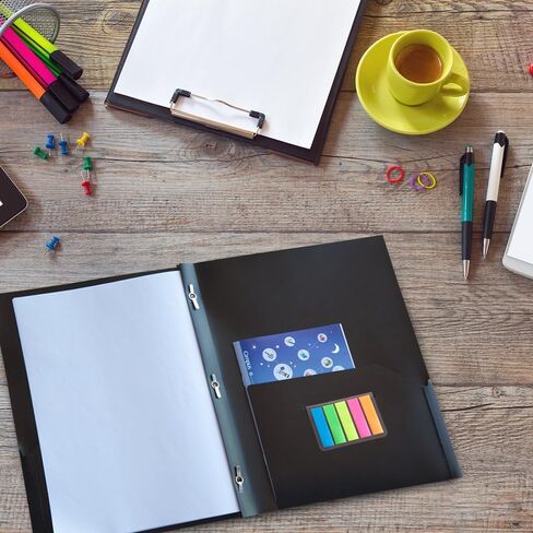 مجلدات جيب بلاستيكية من كوميكس مع 3 فتحات مثقوبة، 12 حزمة، مجلدات مجلدة مع جيبين، تحمل ورق بحجم الحروف للمدرسة والمكتب (6 ألوان متنوعة) in Kuwait